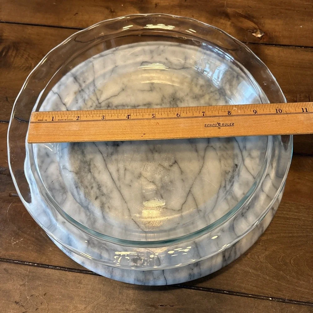 2pc VTG PYREX Pie Plates Clear Blue Tint 9